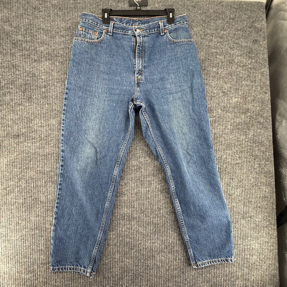 Levi's 550 Jeans Women Size 16 Blue Excellent Relaxed Fit Tapered Leg High Rise - Picture 1 of 6